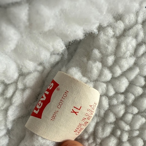 Levi's VINTAGE AND RARE - 70–80 Classic Blue Denim Vest with Sherpa Lining XL - Picture 6 of 10
